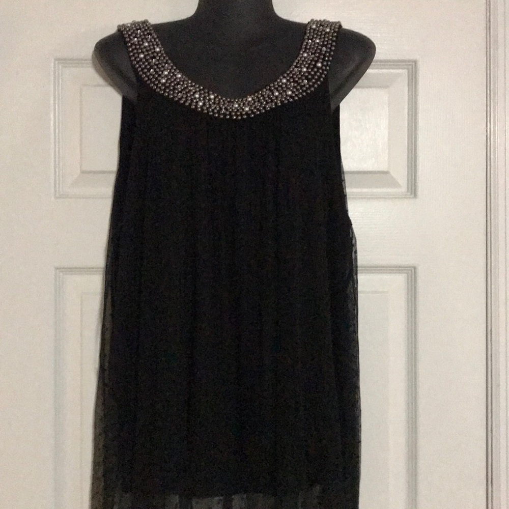 Gorgeous beaded & sheer (polkadot) tank top!!